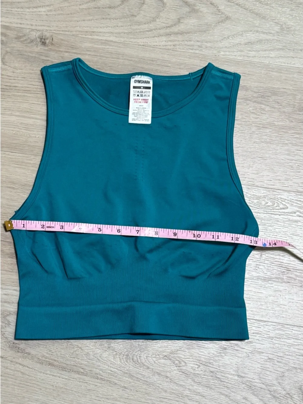 Gymshark Deep Teal Ribbed Crop Tank - Picture 2 of 4